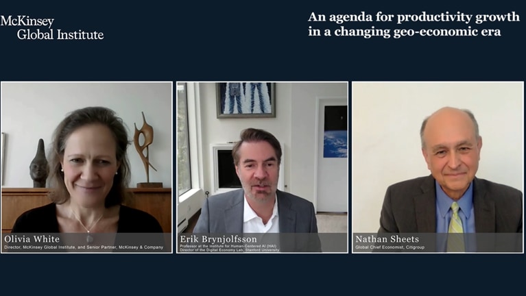 an agenda for productivity growth with Olivia White, Erik Brynjolfsson, and Nathan Sheets
