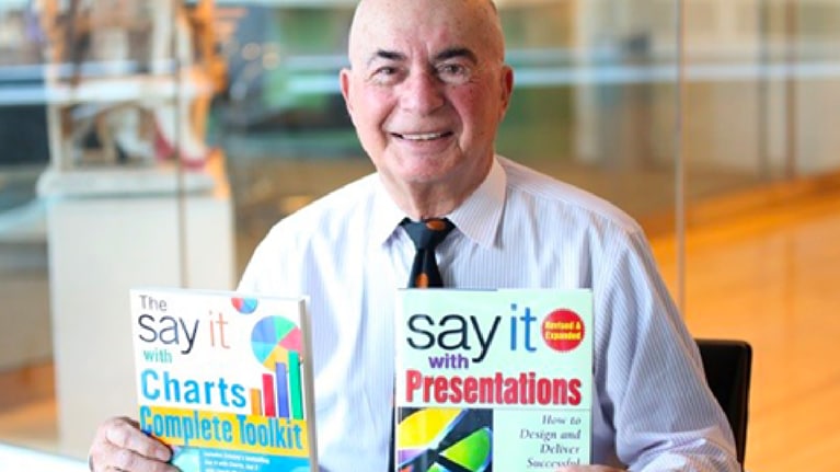 Image of Gene and his two books, "Say It With Charts" and "Say It With Presentations"
