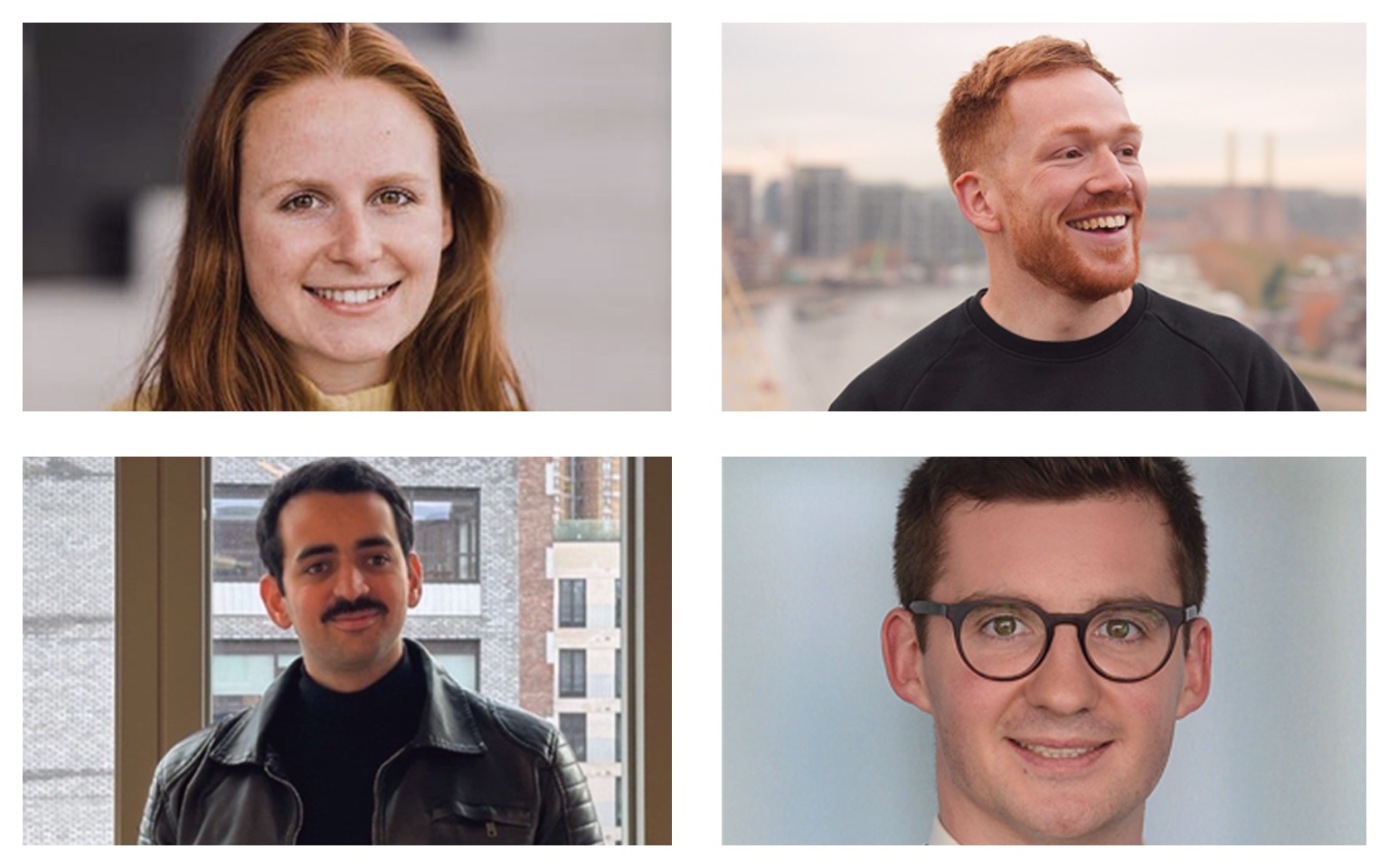 Image of four alumni who made the Forbes 30 under 30 Europe list