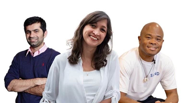 Mudassir Sheikha, Loreanne Garcia, and Fred Swaniker