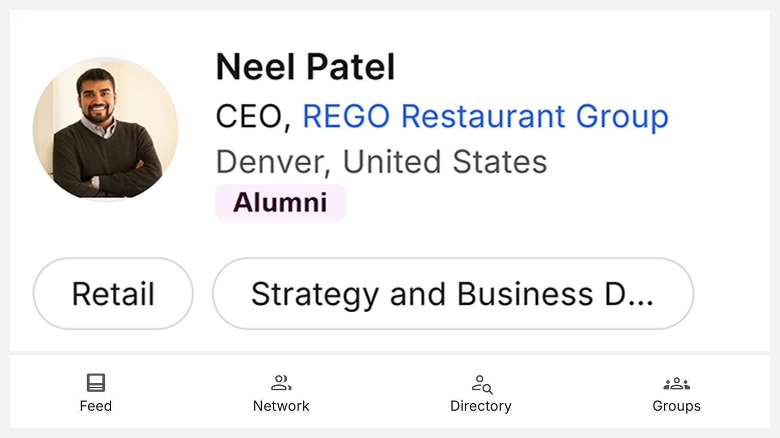 Link to Neel Patel's McKinsey Network profile