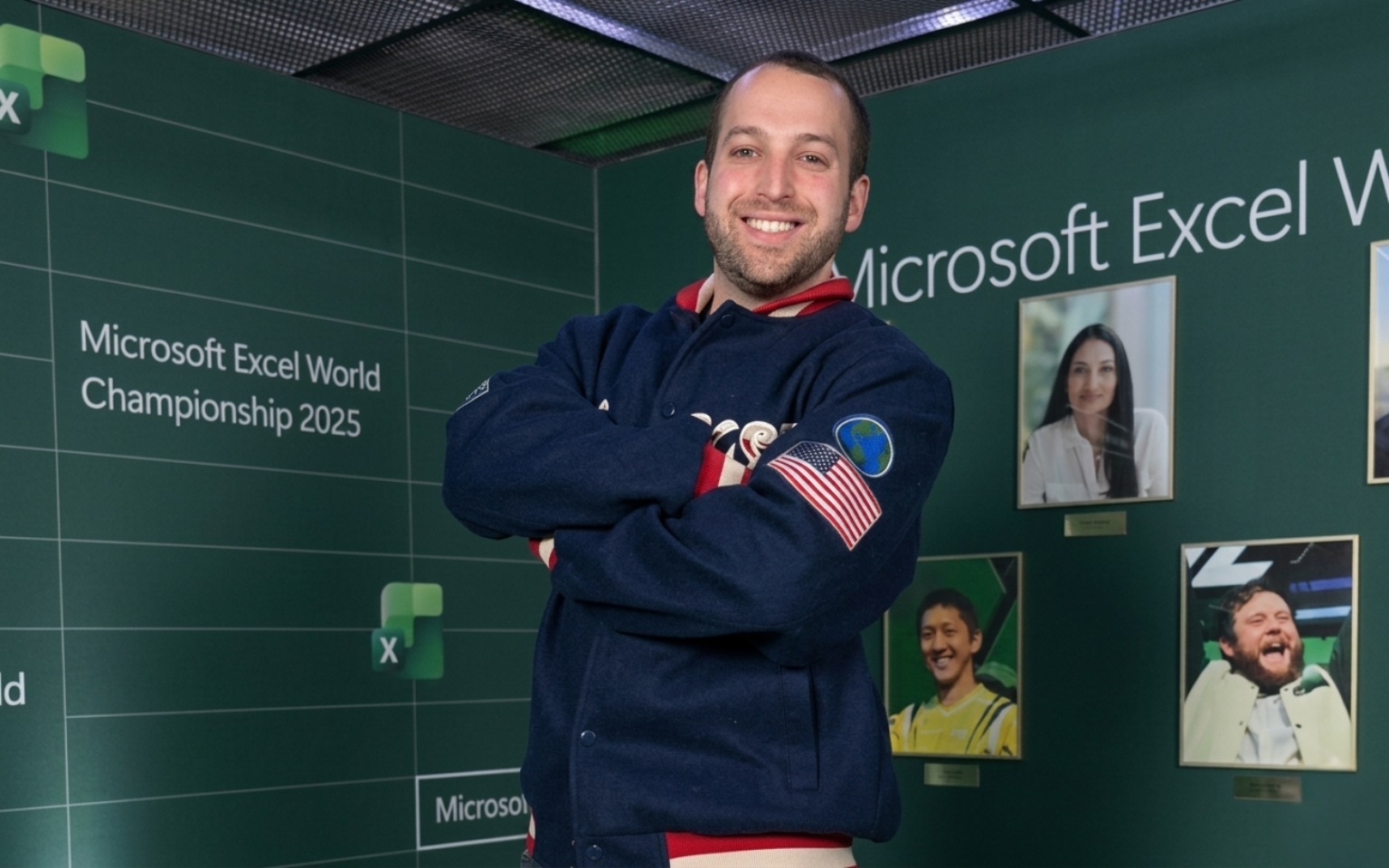 Alexander Freedman on the “Green Carpet” at the Microsoft Excel World Championship in Las Vegas, December 2025 