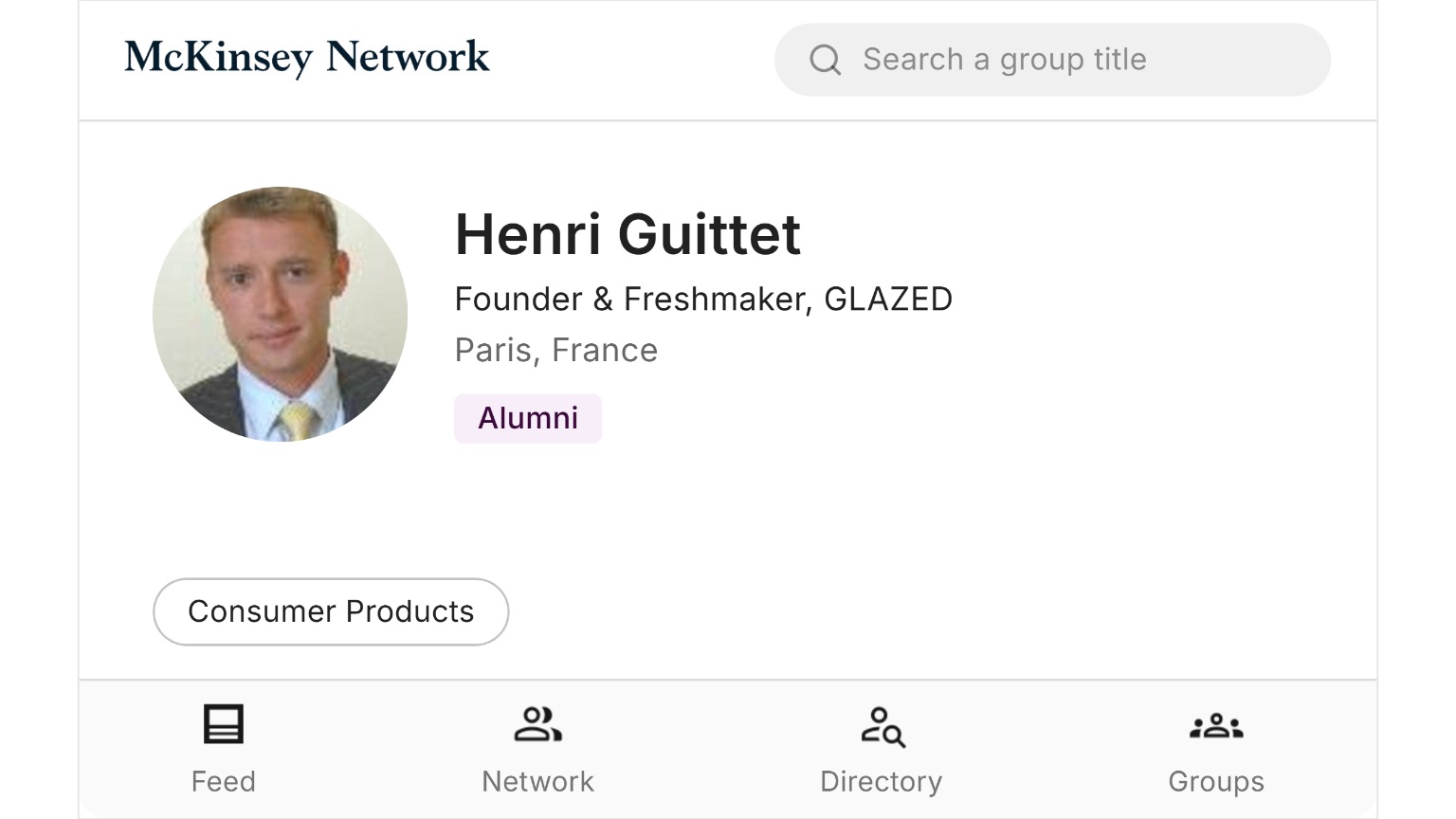 Henri Guittet McKInsey Network profile card