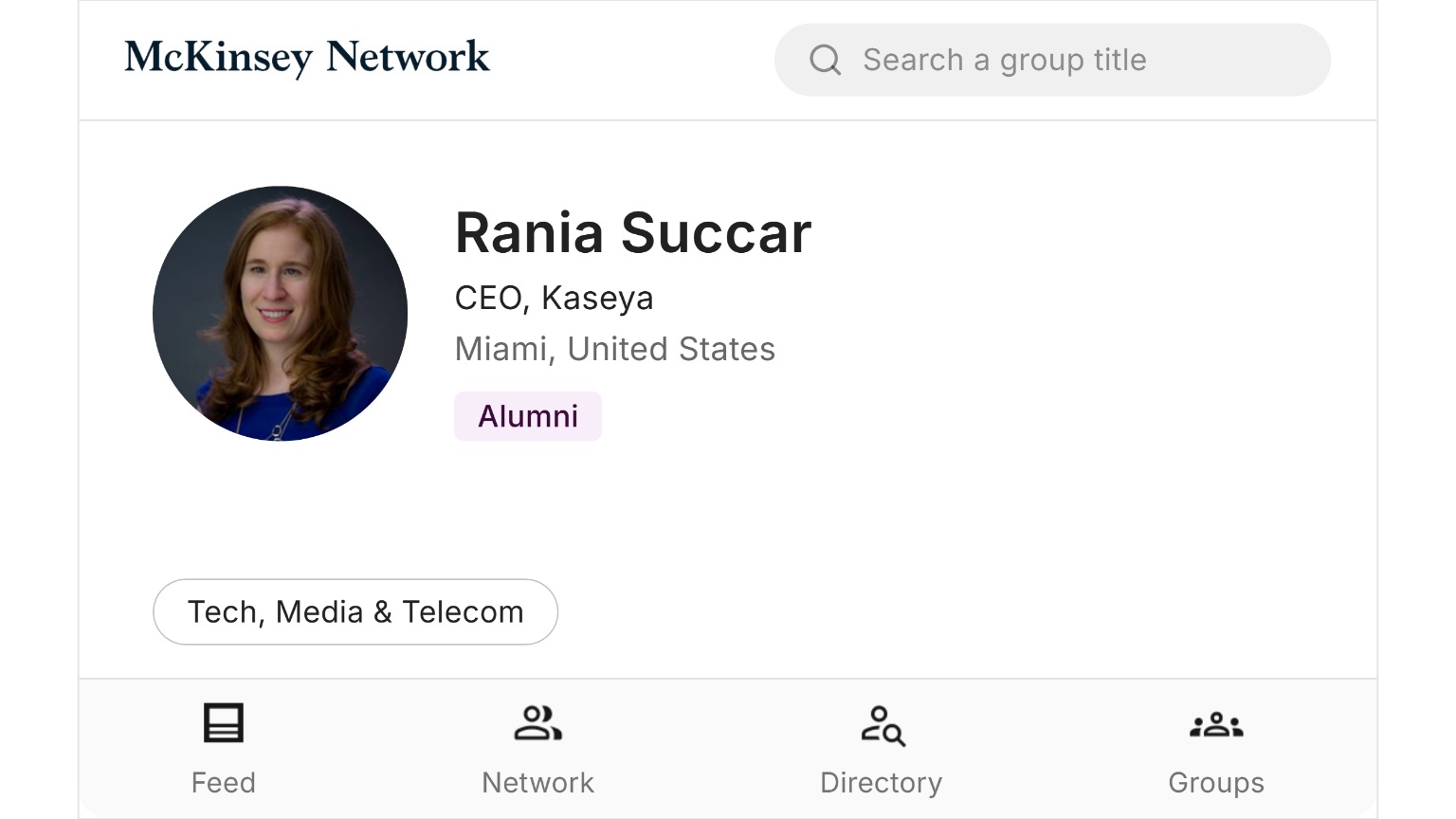 Rania Succar McKinsey Network card