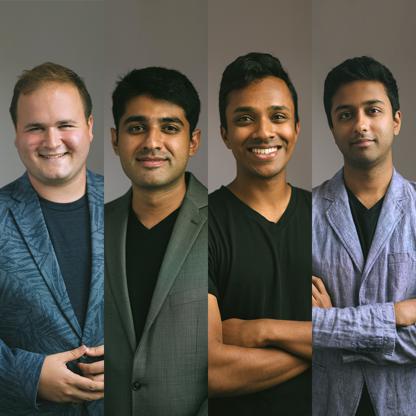 Ben Kornick on left and Sandeep Peddada second from left