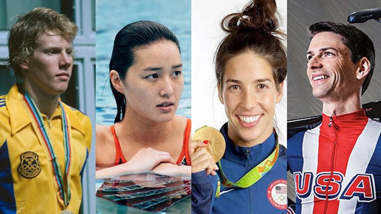 Collage image of four alumni Olympians