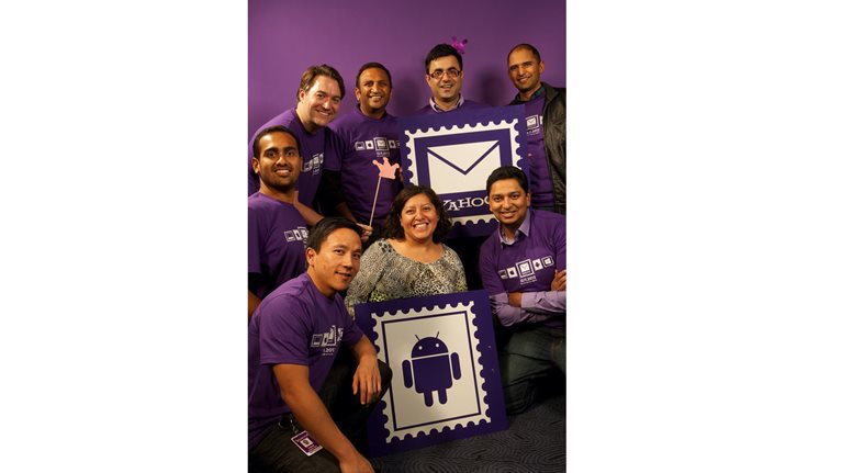 Vivek Sharma with his team at Yahoo