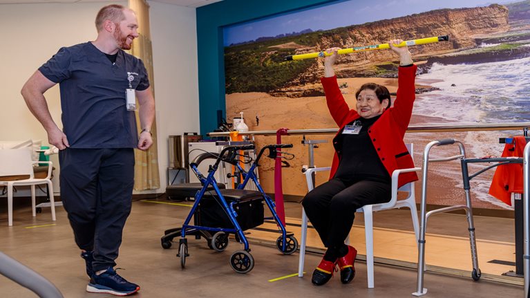 Pasadena participant in physical therapy