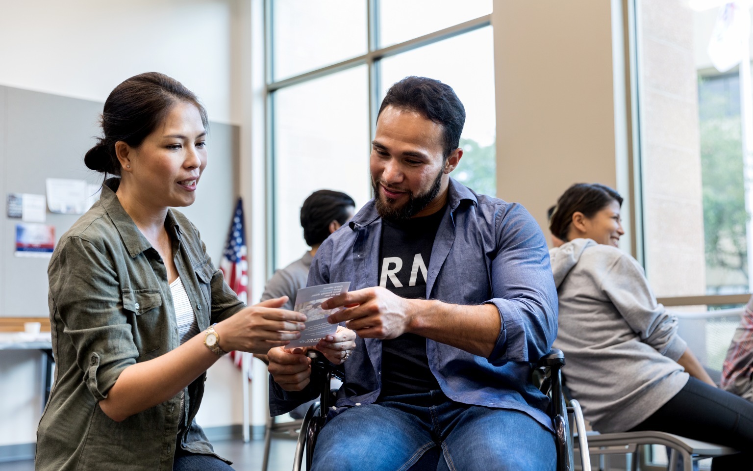 Two veterans talking to each other