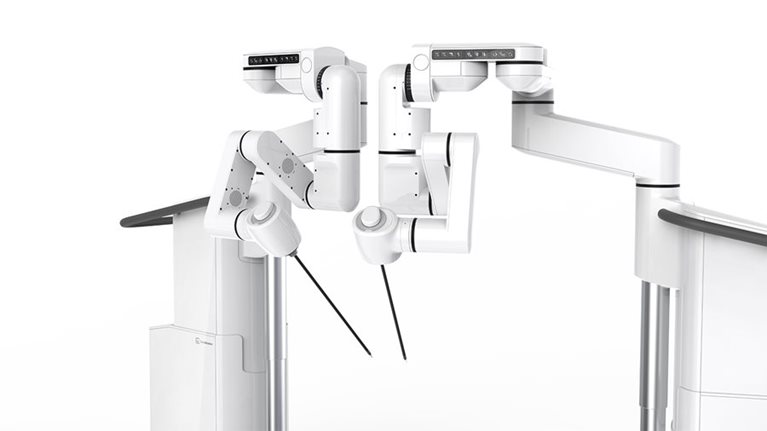 A close-up image of the robotic arms