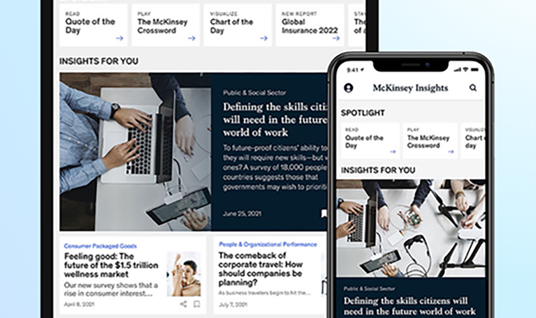 McKinsey Insights app for mobile and tablets