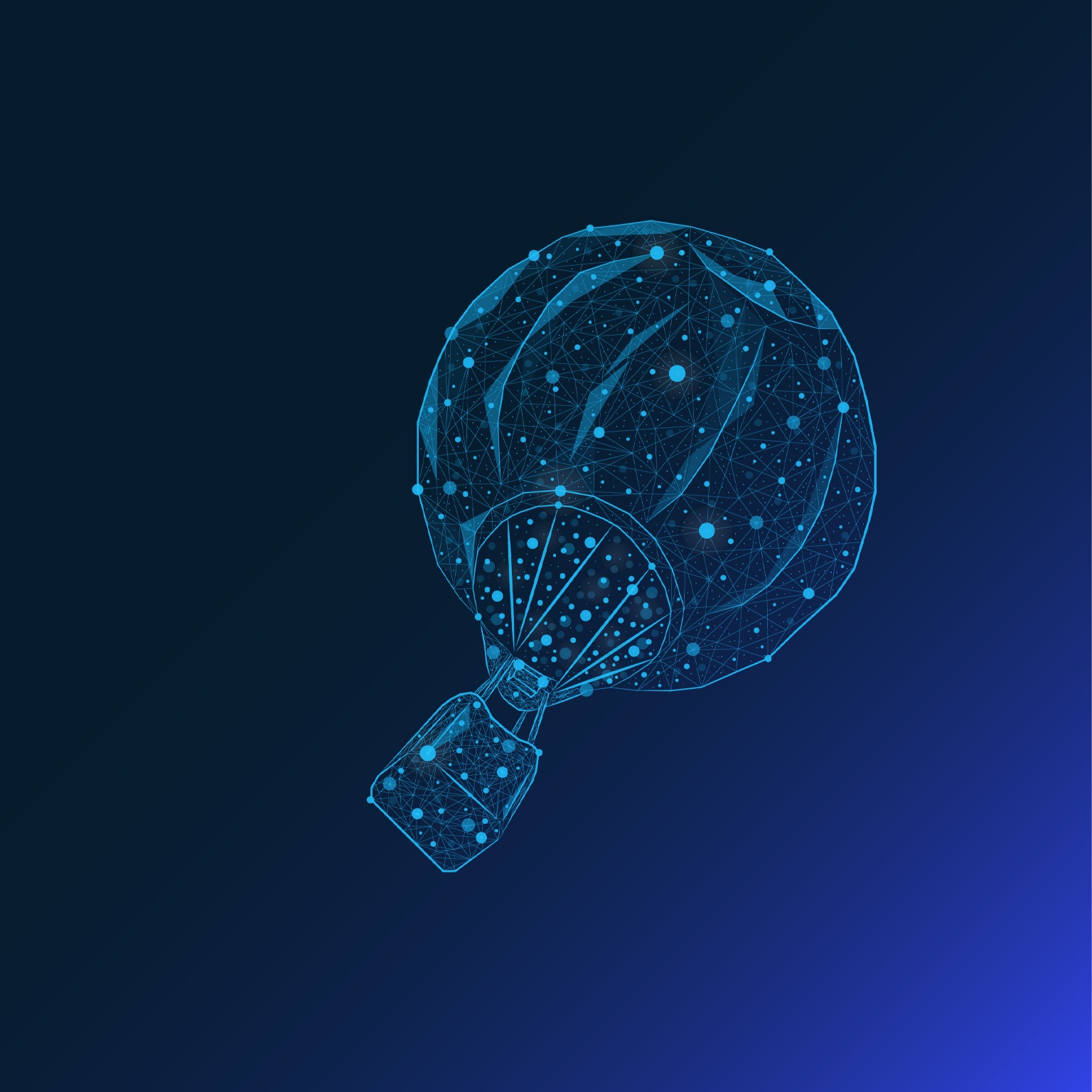 Abstract image of a hot air balloon in the form of a constellation