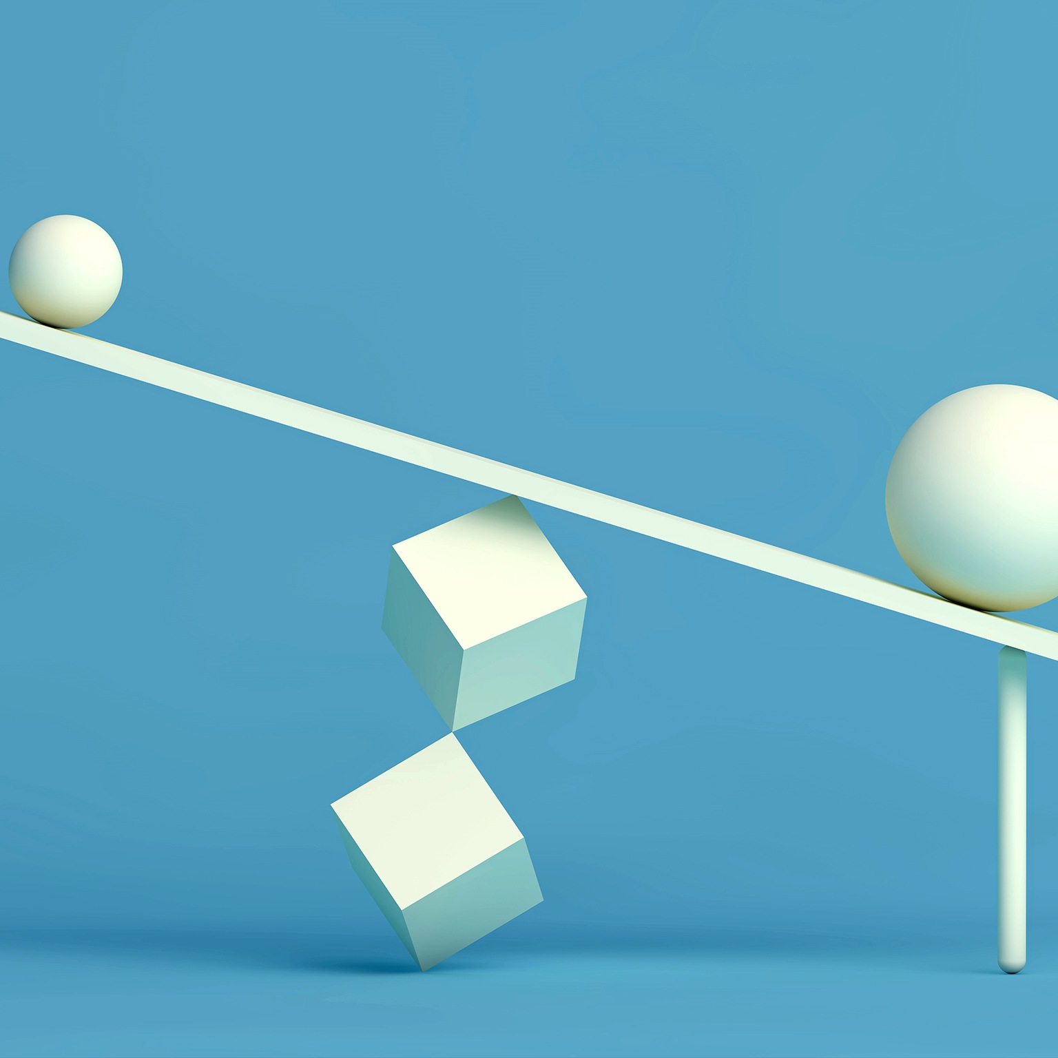 White balanced geometric shapes