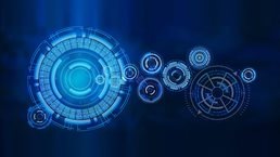 Circular hub element virtual reality of big data, technology concept.