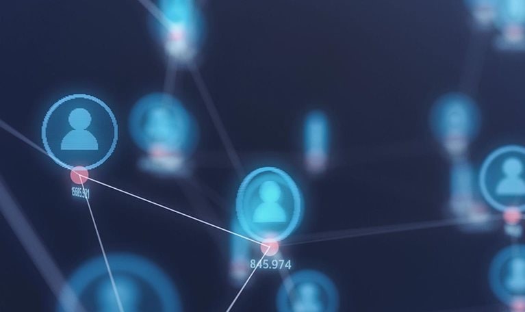 3D illustration Rendering of people connection technology concept