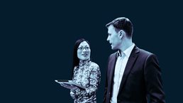 Businessman and businesswoman