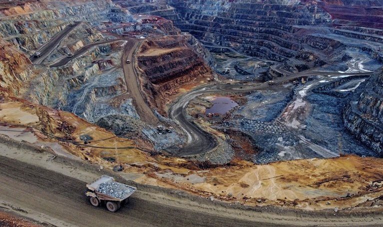Top view of a copper mine