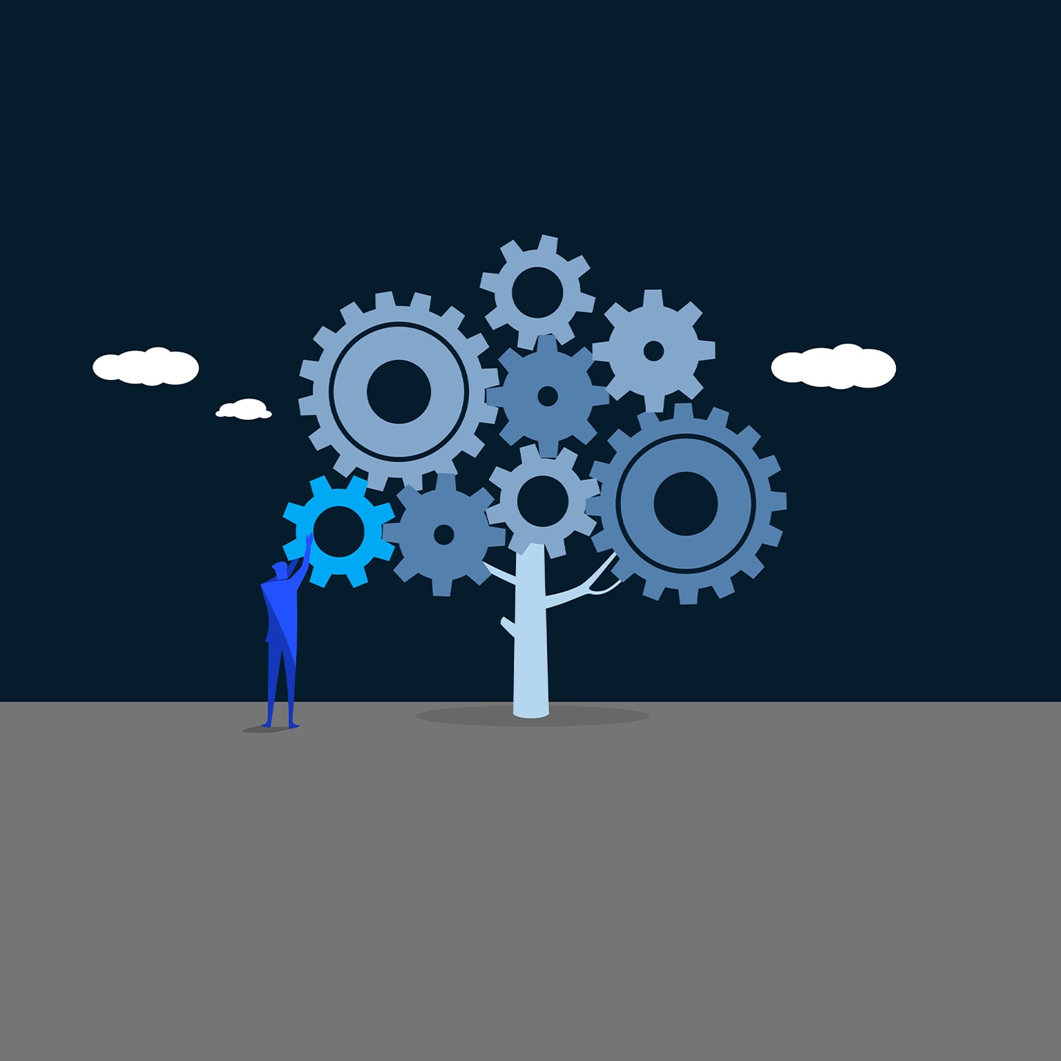 The gear tree is complete after installing the last gear - illustration