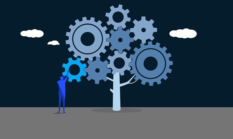 The gear tree is complete after installing the last gear - illustration