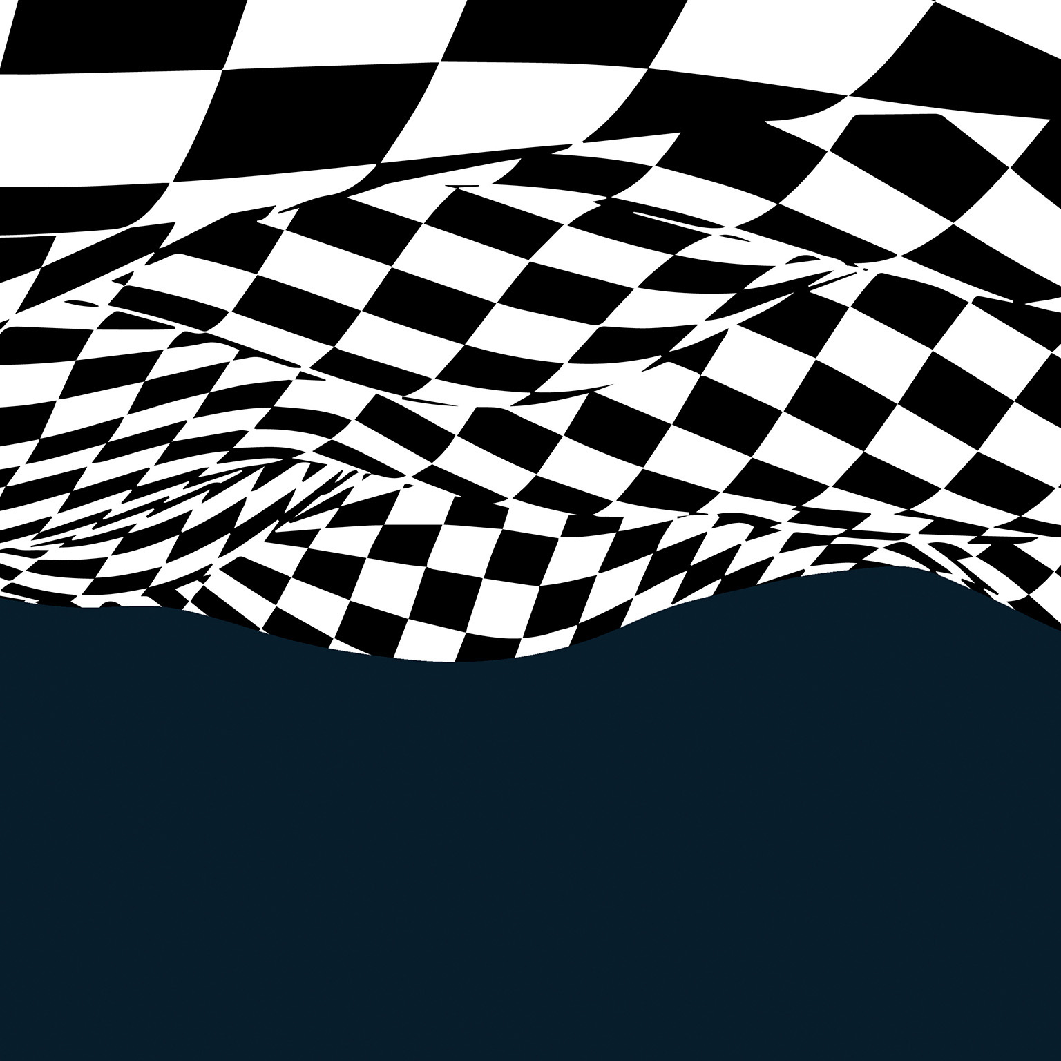 Wavy chess board. Chessboard concept. Wave distortion effect. Vector illustration. - stock illustration