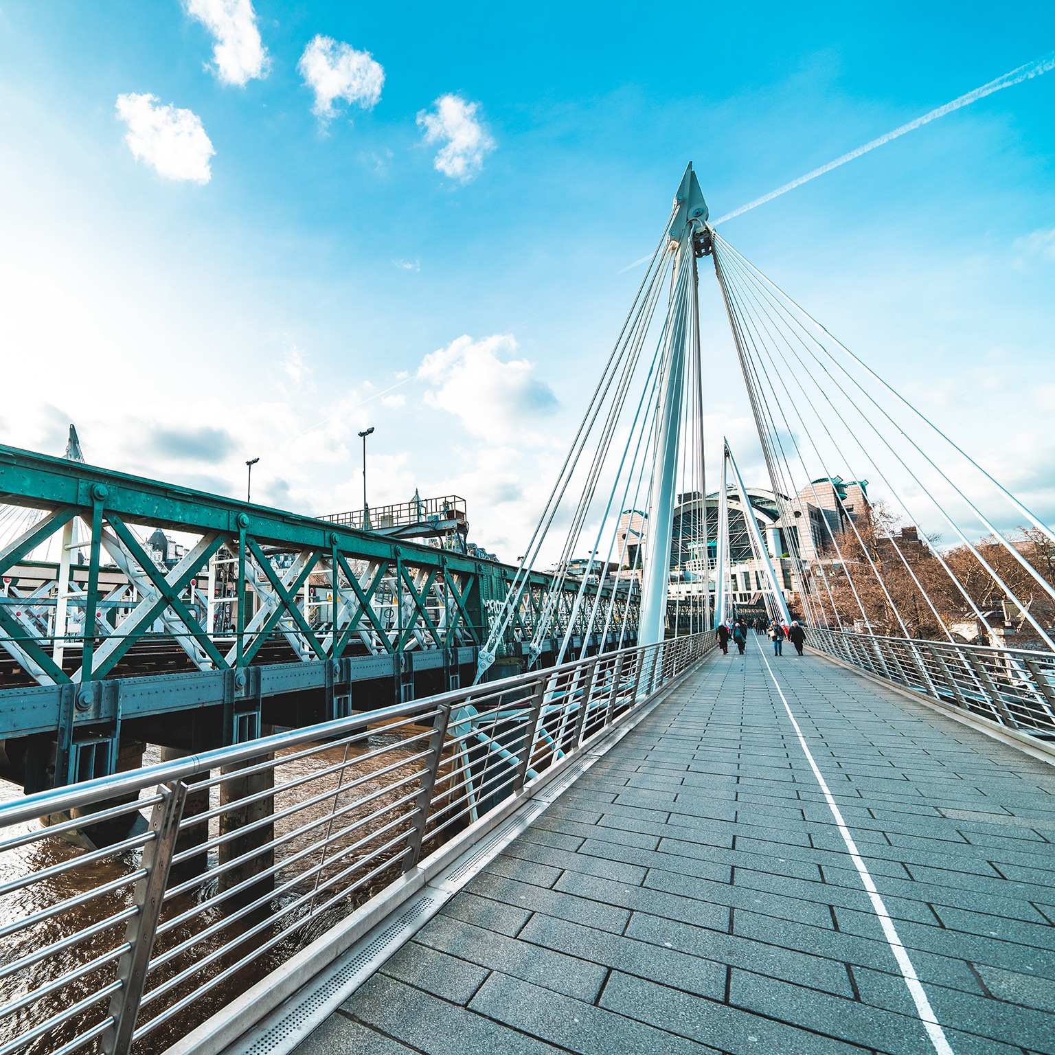Hungerford Bridge, Golden Jubilee Bridges, London, United Kingdom