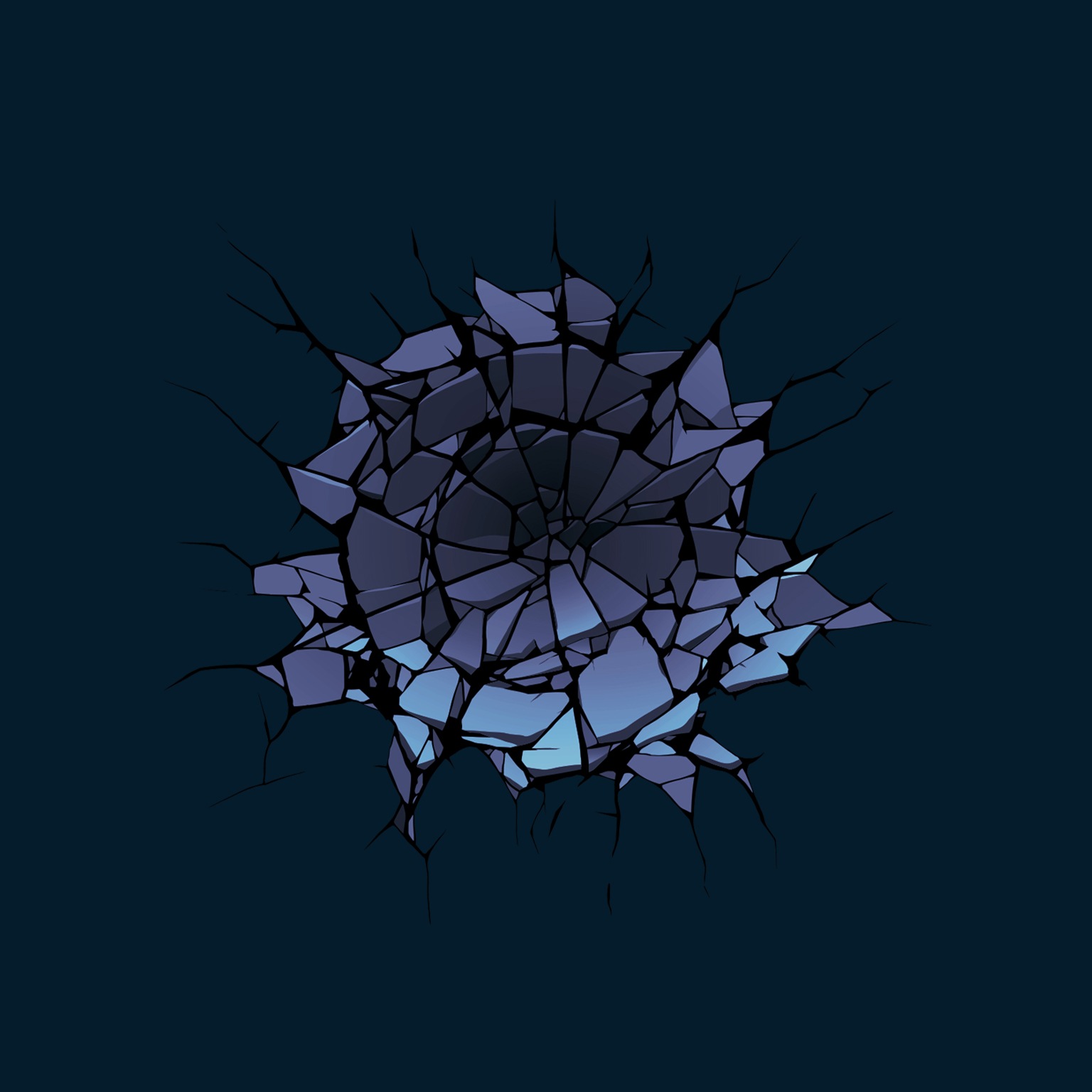 Damaged wall surface after hit