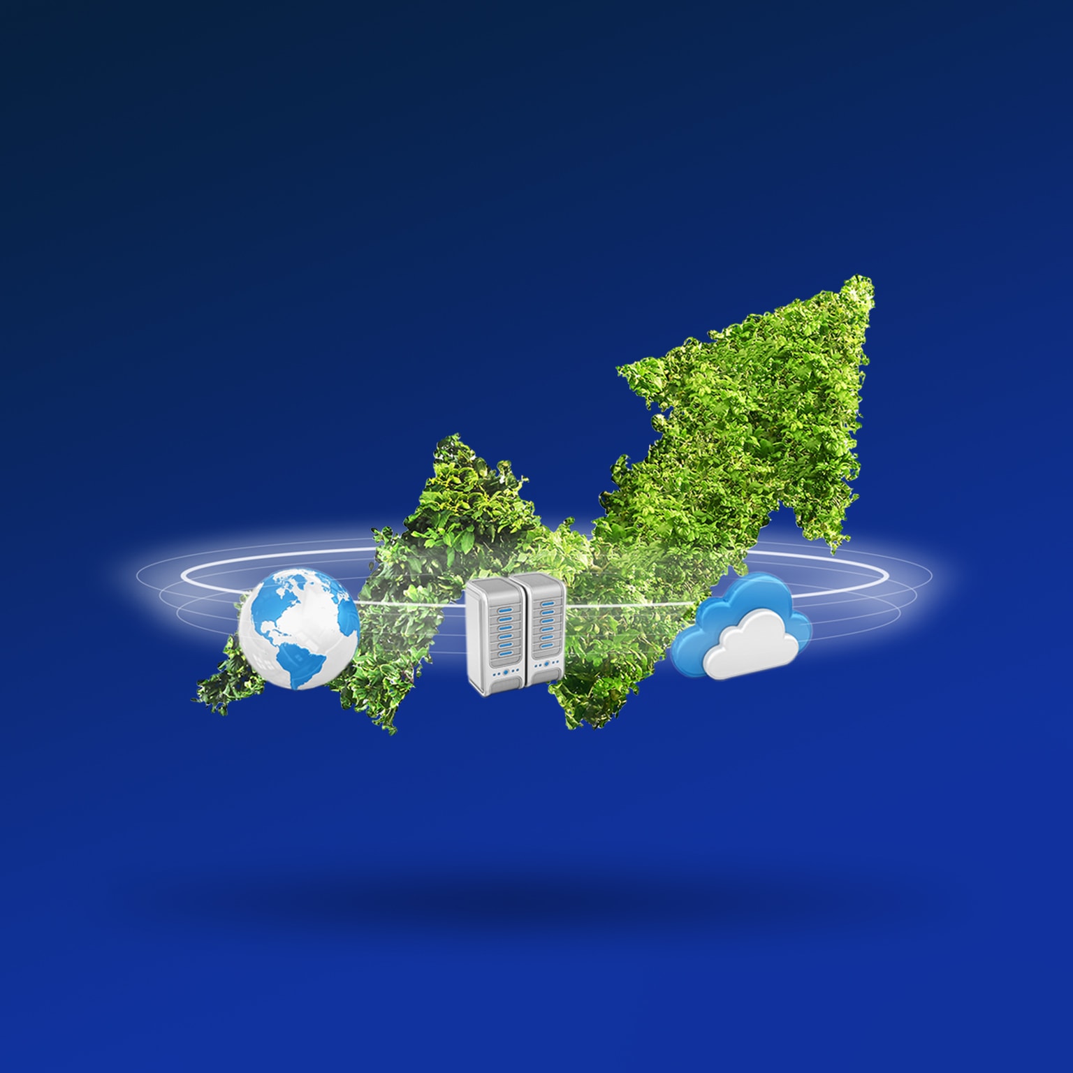 green arrow made of plants trending upwards - illustration