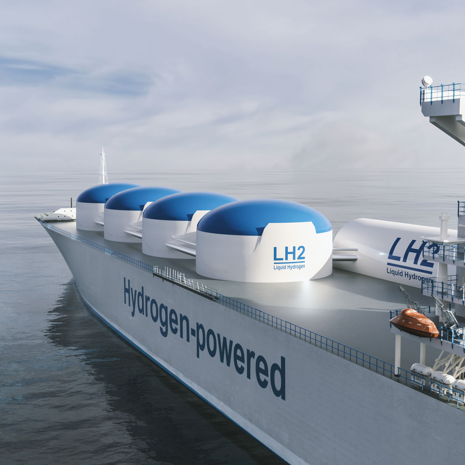 Liquid hydrogen renewable energy in vessel