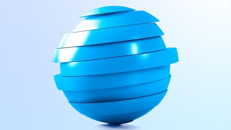Image of a 3D sphere deconstructed in slices.