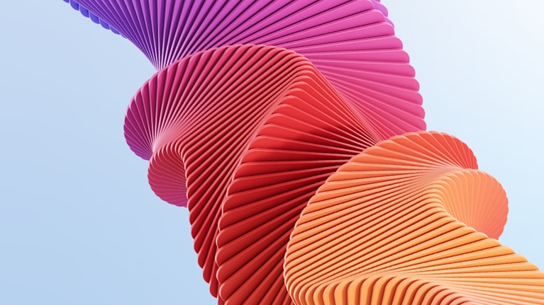 Spiraling colorful strands