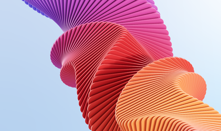 Spiraling colorful strands