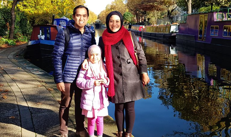 Bayu family in Amsterdam canals