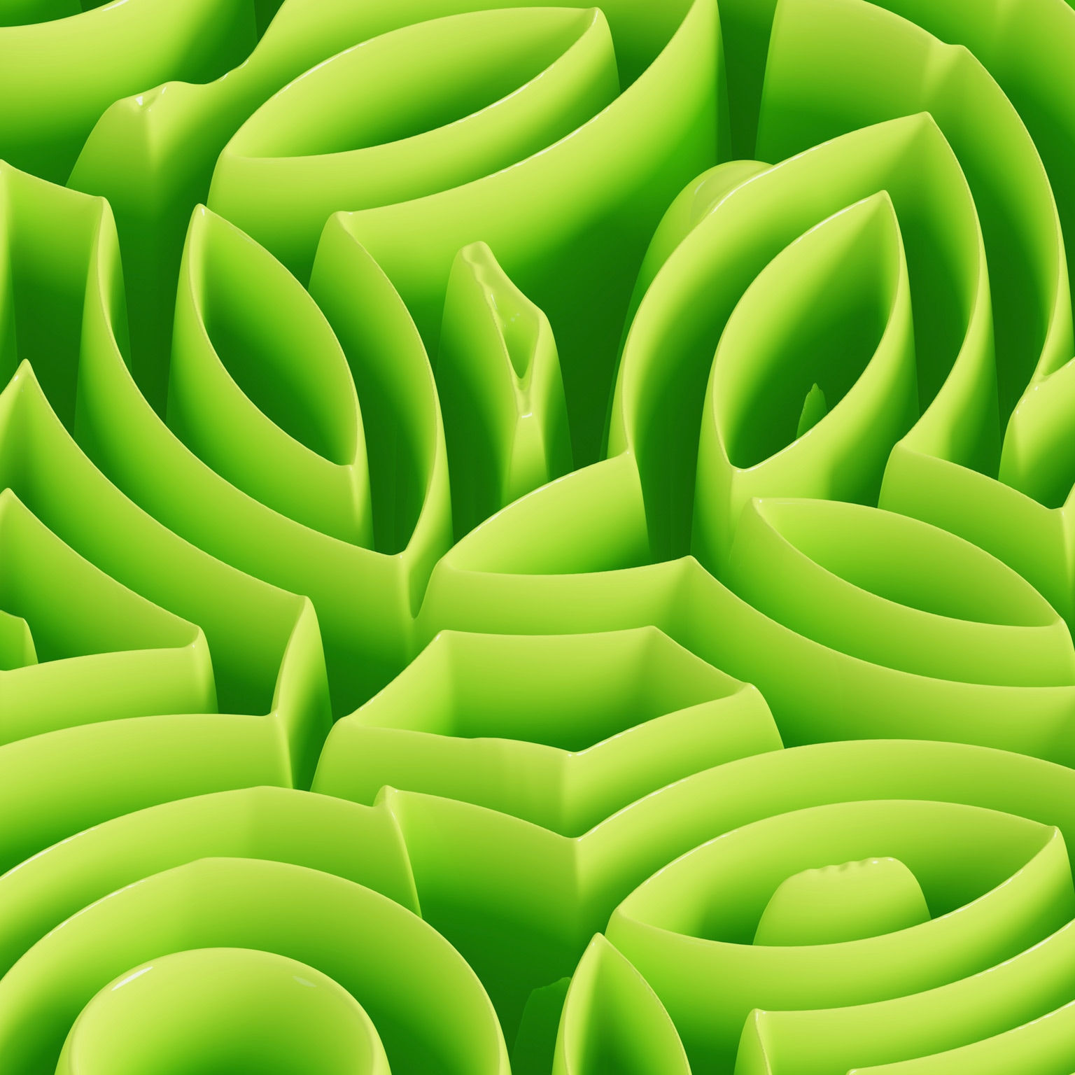 Digital 3D leaves - ESG growth concept - stock photo