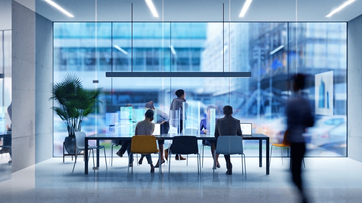 Photo of people sitting at a conference table