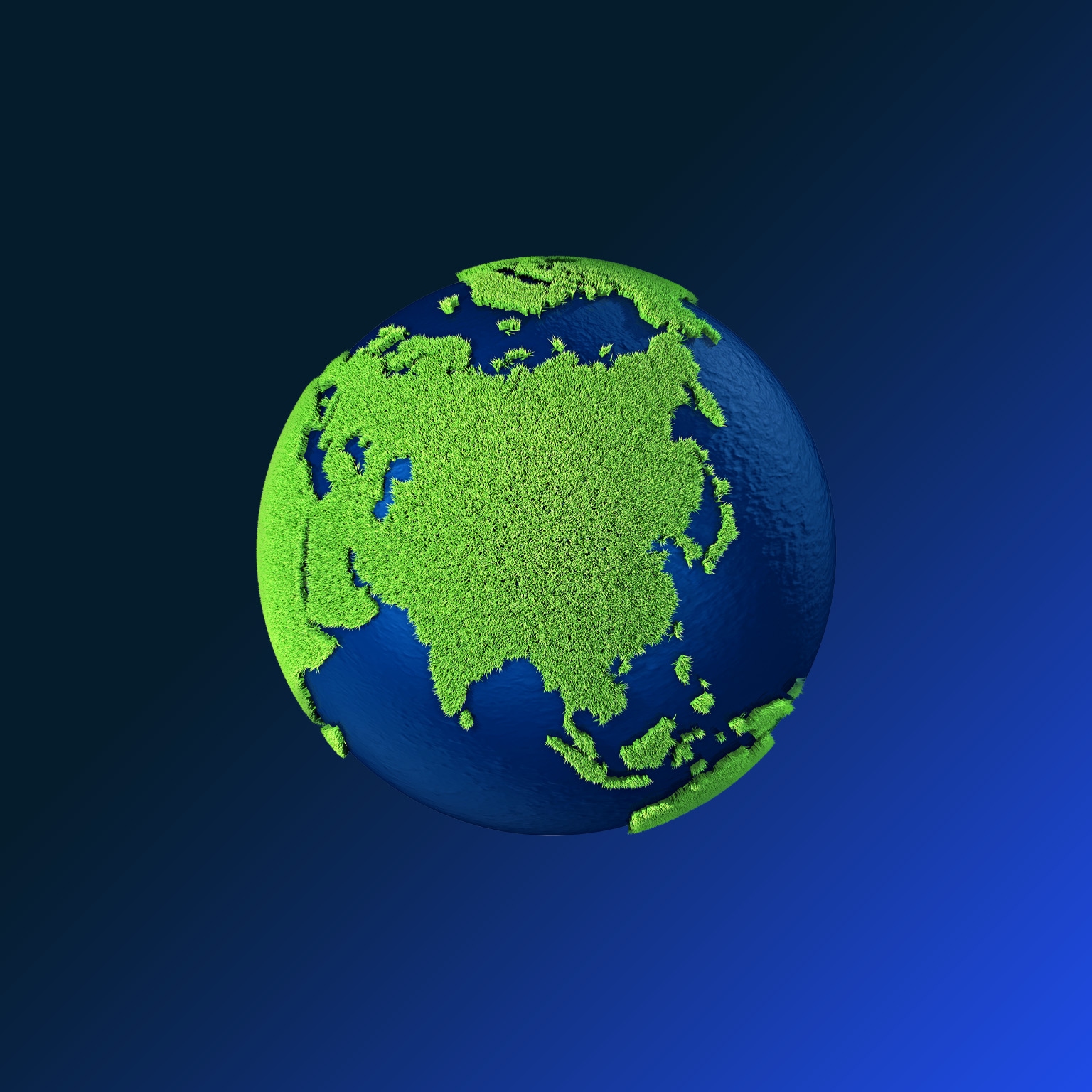 Stylized view of India from space