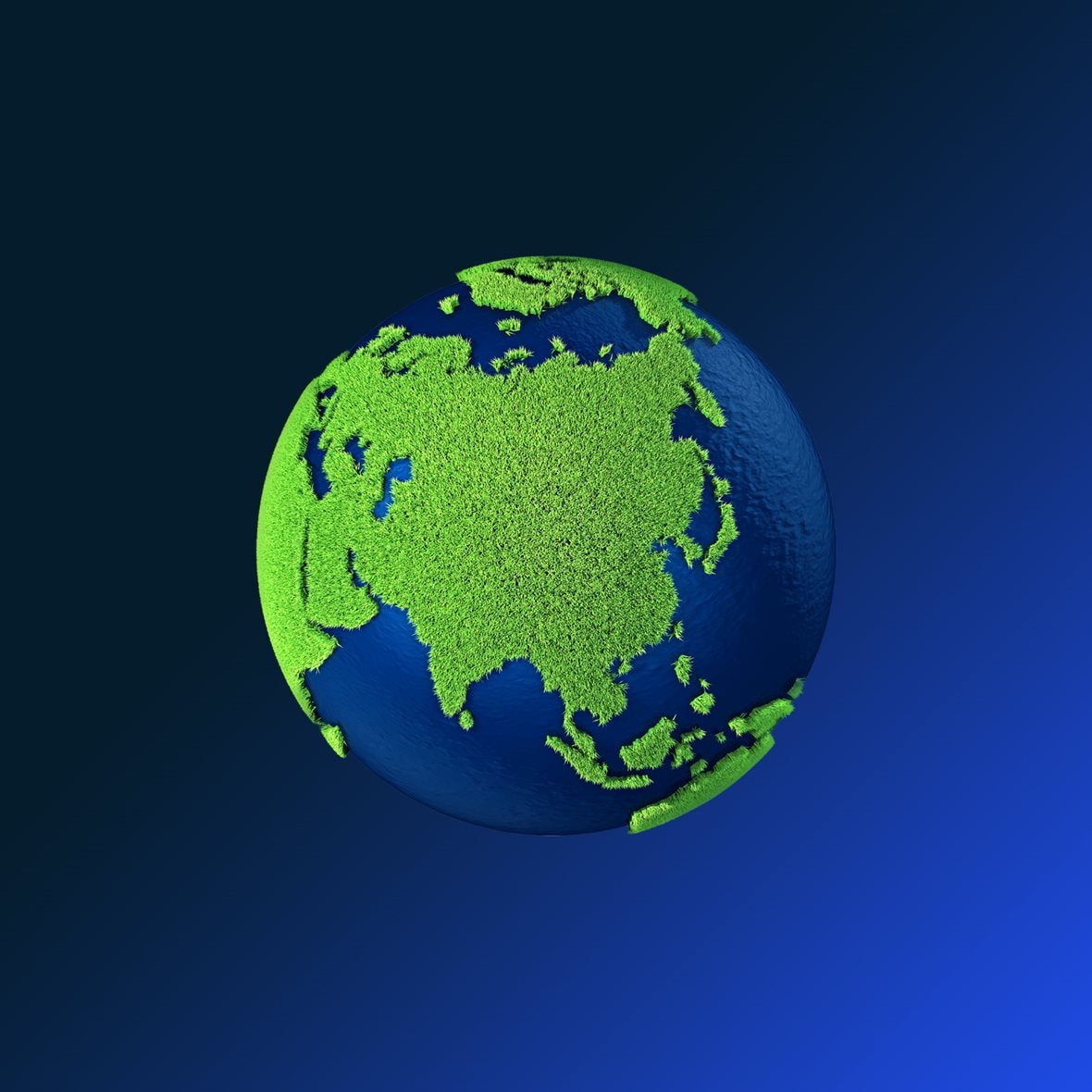 Stylized view of India from space