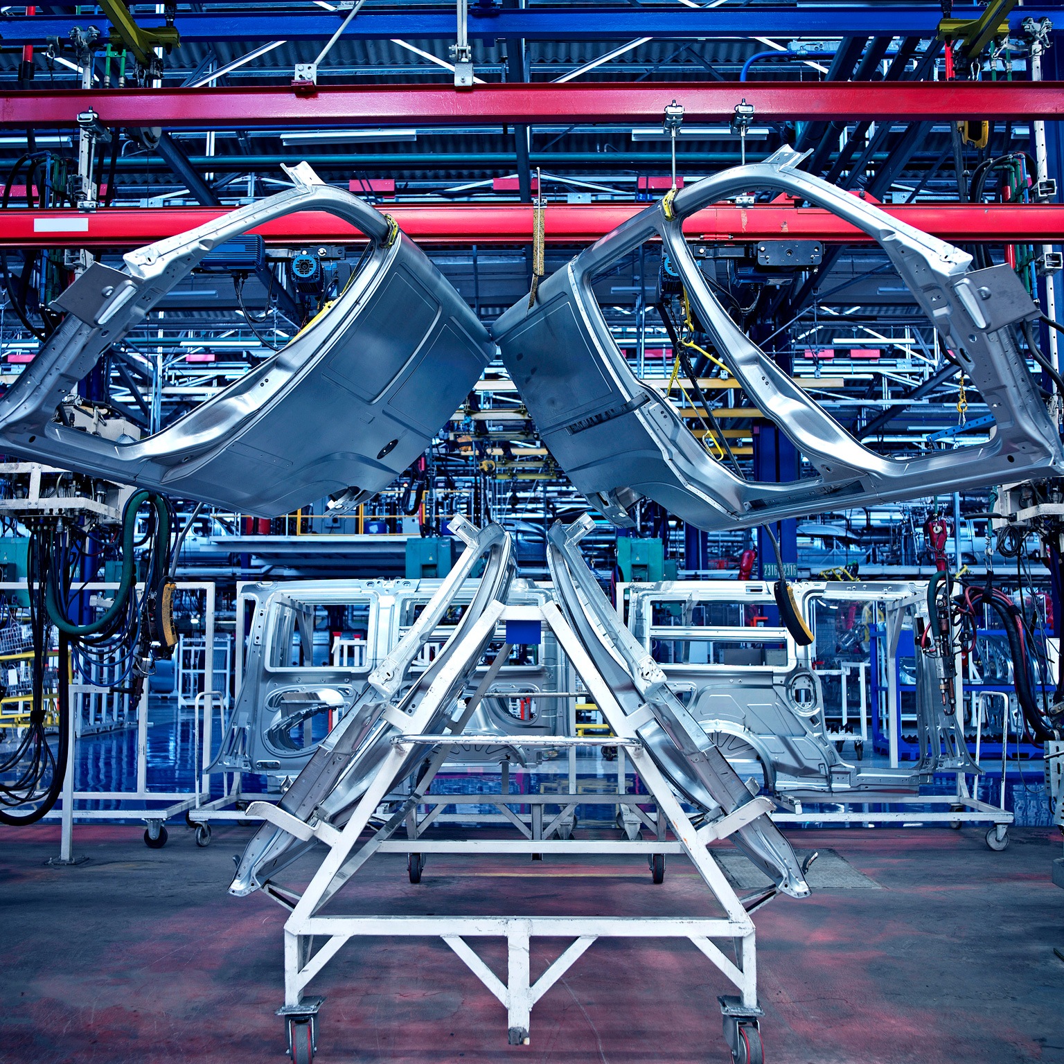 Spare parts in a car factory