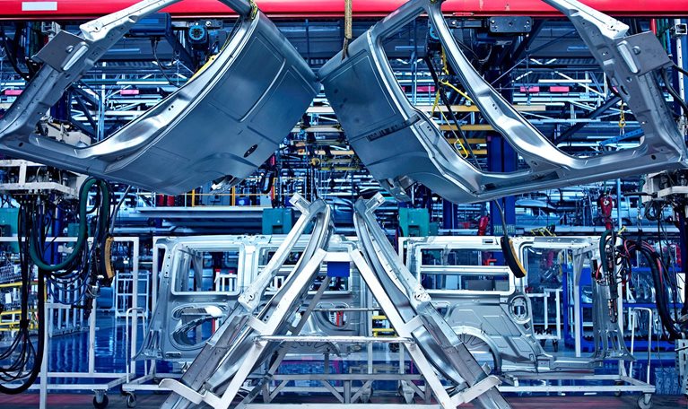 Spare parts in a car factory