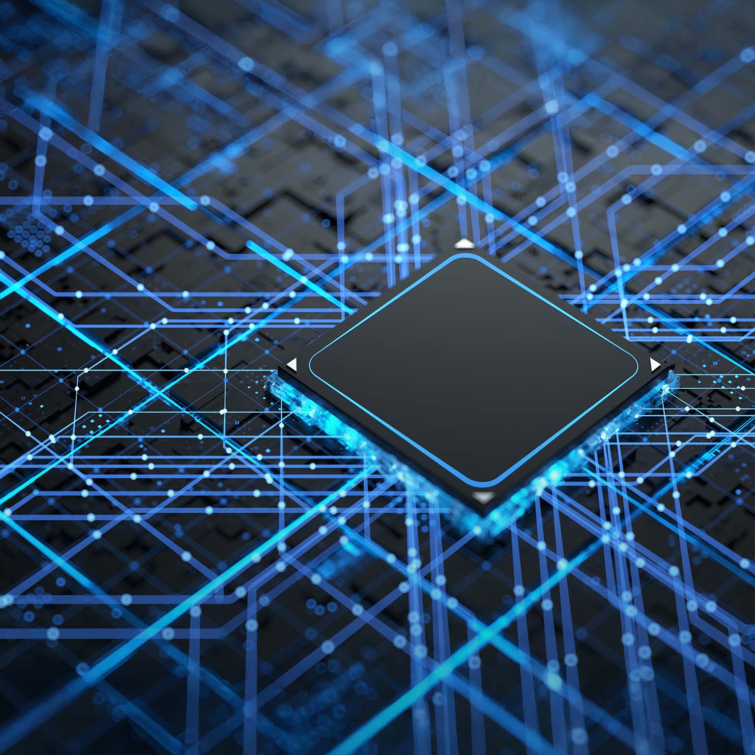 This image is an abstract representation of a technology chip processor.