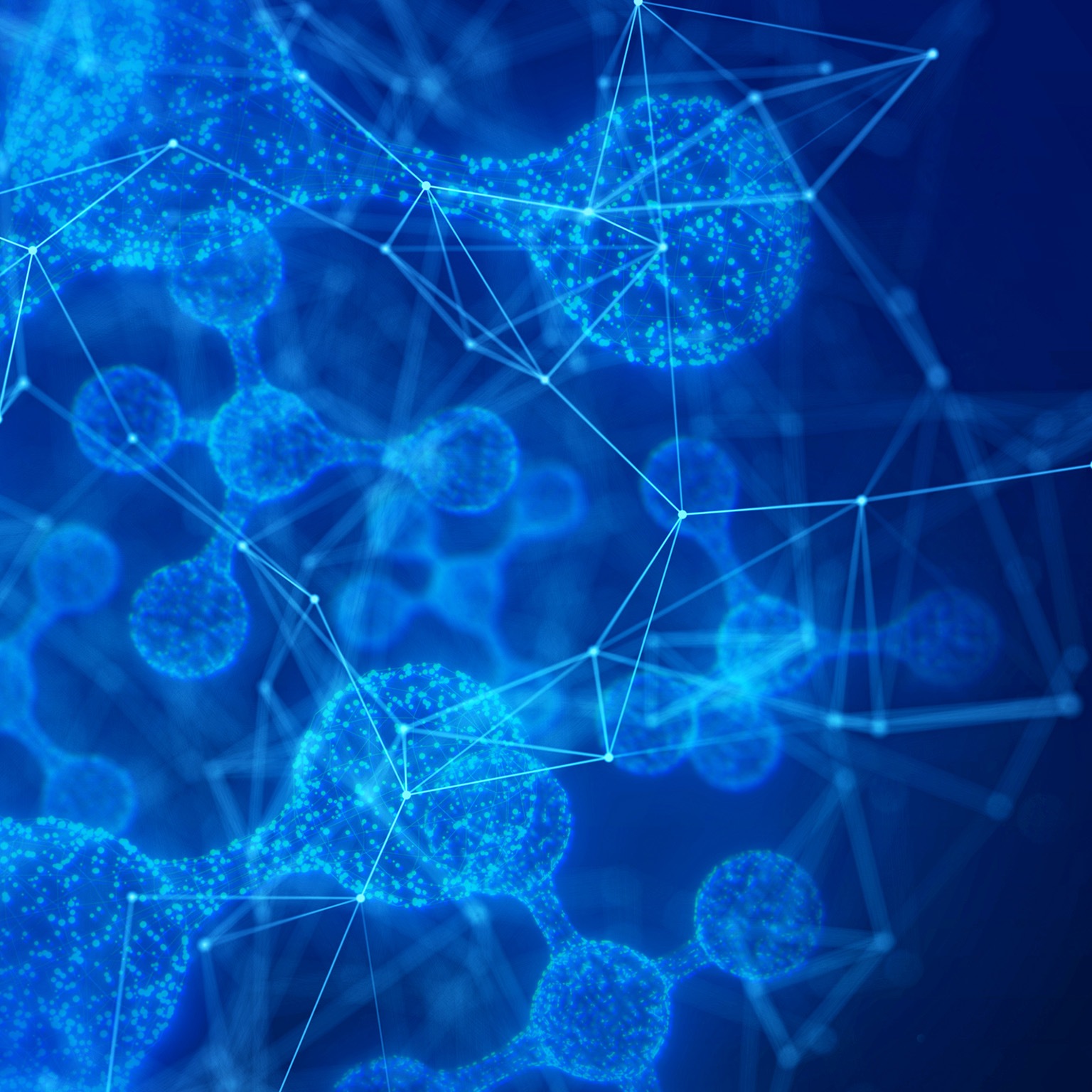Close-up image of molecular structure and network