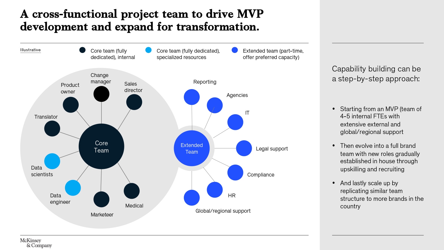 A cross-functional project team to drive MVP development