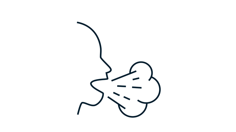 Illustration of person coughing