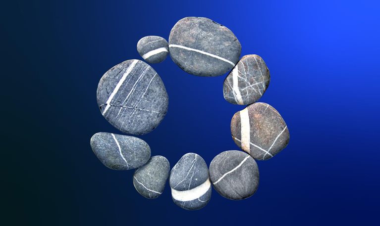 Zen circle of pebble