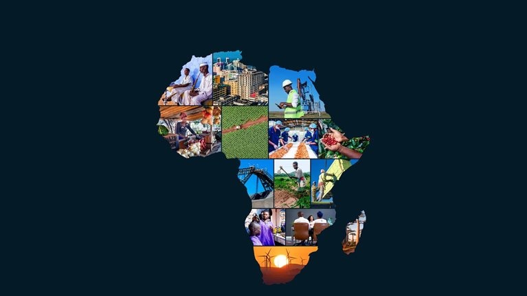 Map of Africa filled in with images