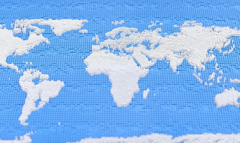 Pixel global earth map