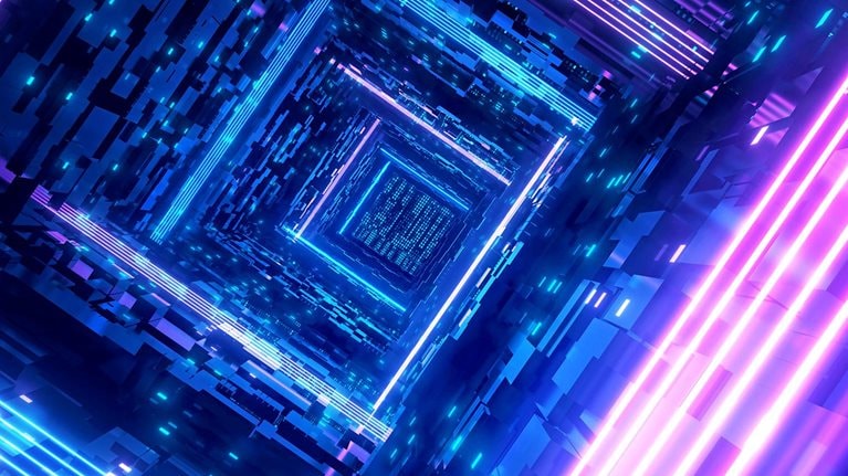 Image of a futuristic technology tunnel.