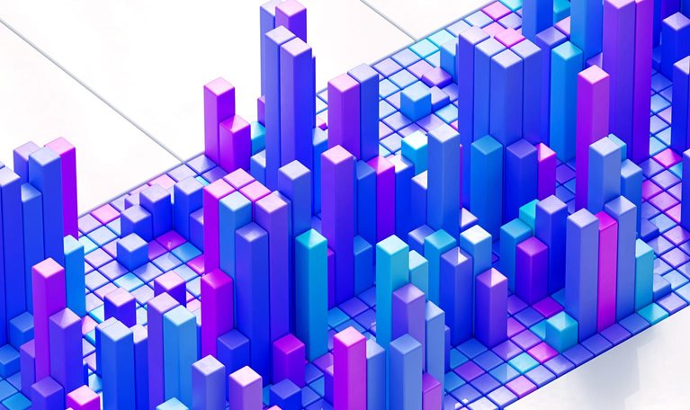 Digitally generated image of multi-colored vertical bars