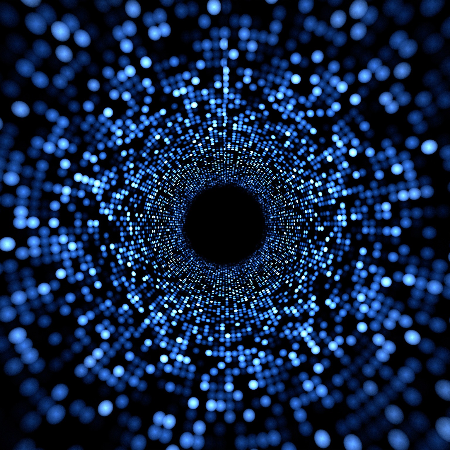 3D rendering of fast flowing particle data - stock photo