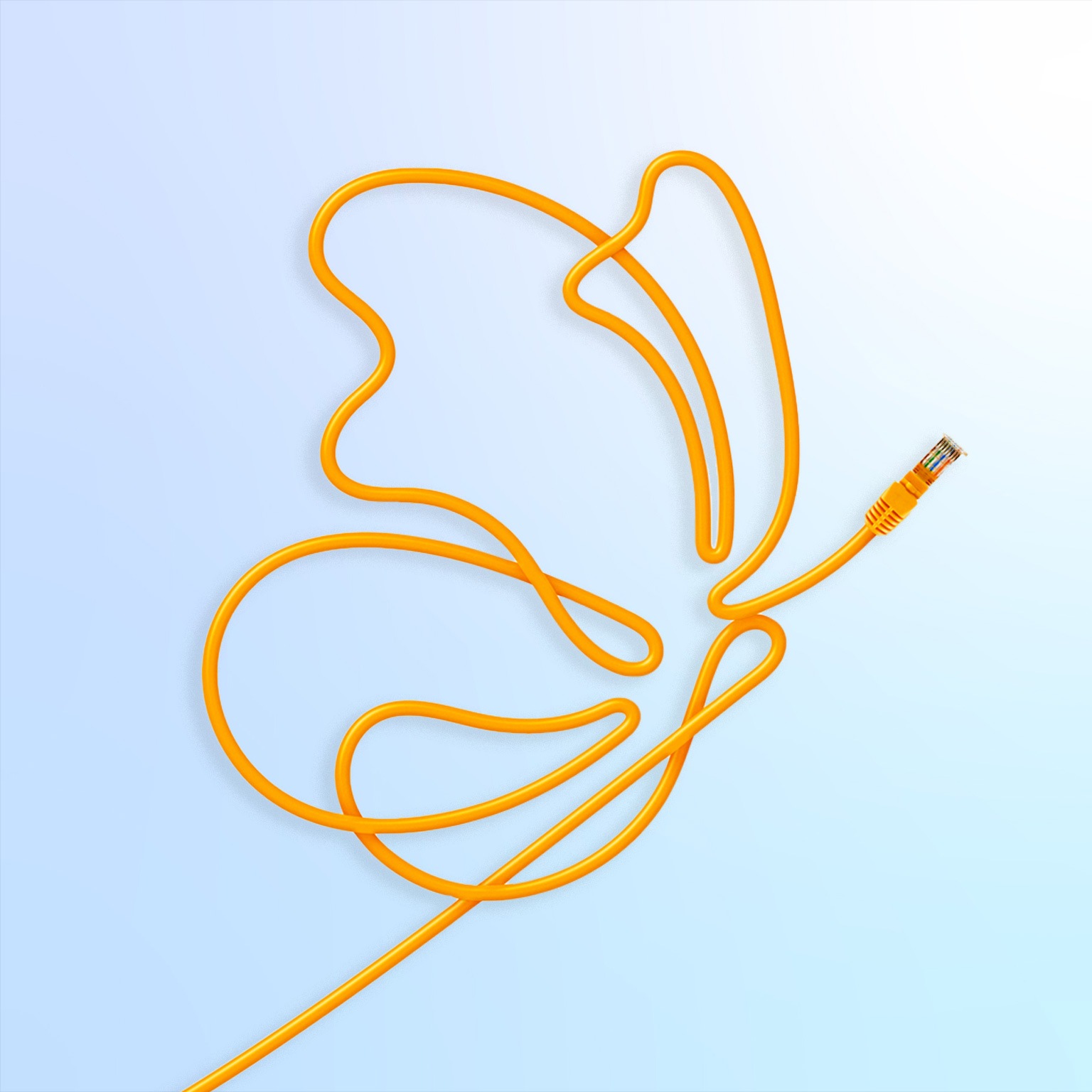 A yellow wire shaped into a butterfly