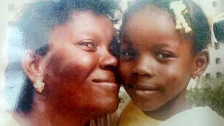 Mayowa with her mother as a child
